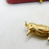 Large 9ct Yellow Gold Woodpecker Bird Charm or Pendant 1973 Birmingham
