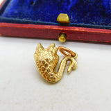9ct Yellow Gold Swan Charm or Pendant Vintage 1975 Birmingham