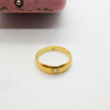 Victorian 18ct Yellow Gold & 0.1ct Diamond Gypsy Ring c1880 Antique