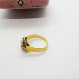 18ct Gold, Platinum, Palladium Set Cabochon Opal & Diamond Dress Ring Antique