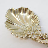 Victorian Sterling Silver Floral Nouveau Tea Caddy Spoon Antique 1850 Sheffield