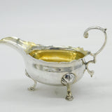 George II Sterling Silver Crested Sauce Boat Antique 1748 London
