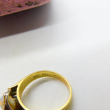 18ct Gold, Platinum, Palladium Set Cabochon Opal & Diamond Dress Ring Antique