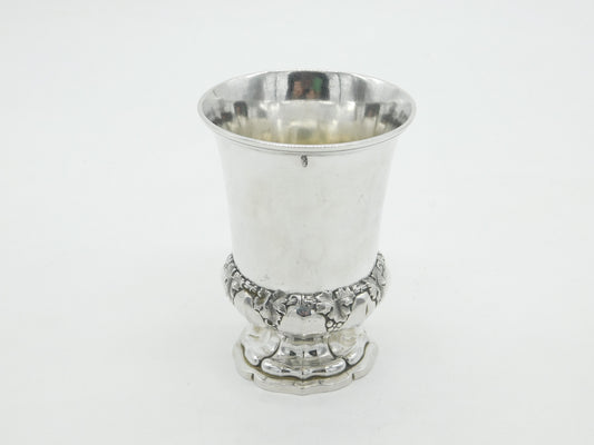 19th Century Russian .84 Silver Floral Wine Chalice Goblet c1890 Antique