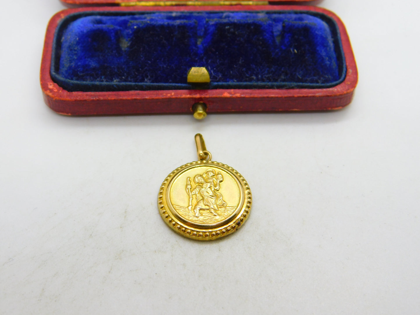 9ct Yellow Gold St Christopher Travel Charm or Pendant 1971 London Vintage