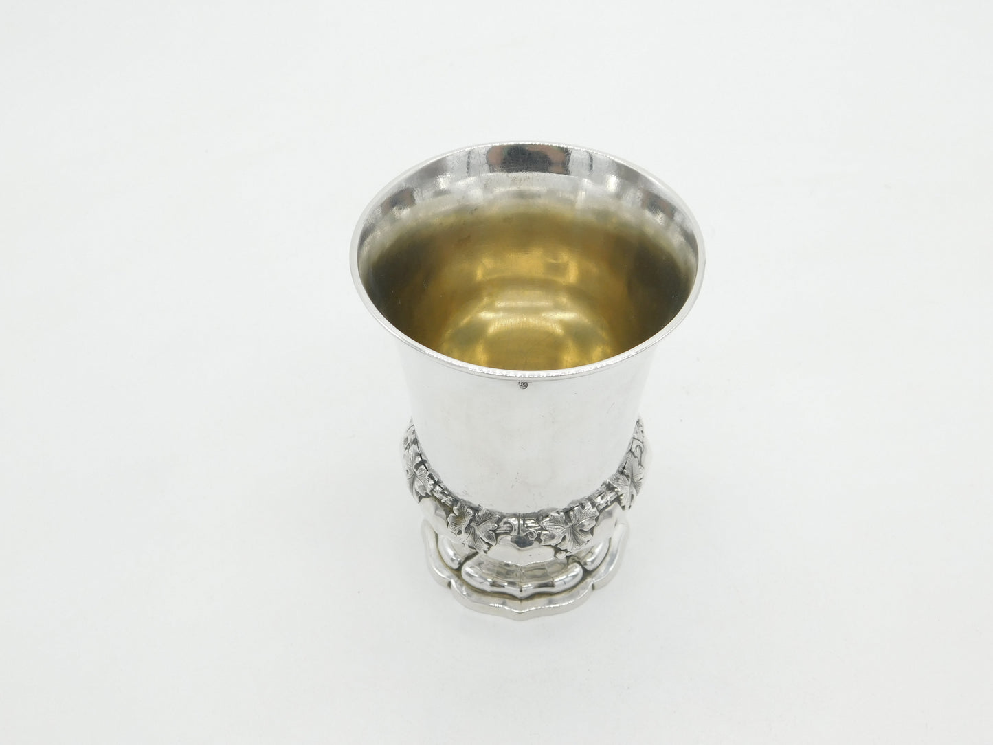 19th Century Russian .84 Silver Floral Wine Chalice Goblet c1890 Antique