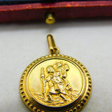 9ct Yellow Gold St Christopher Travel Charm or Pendant 1971 London Vintage