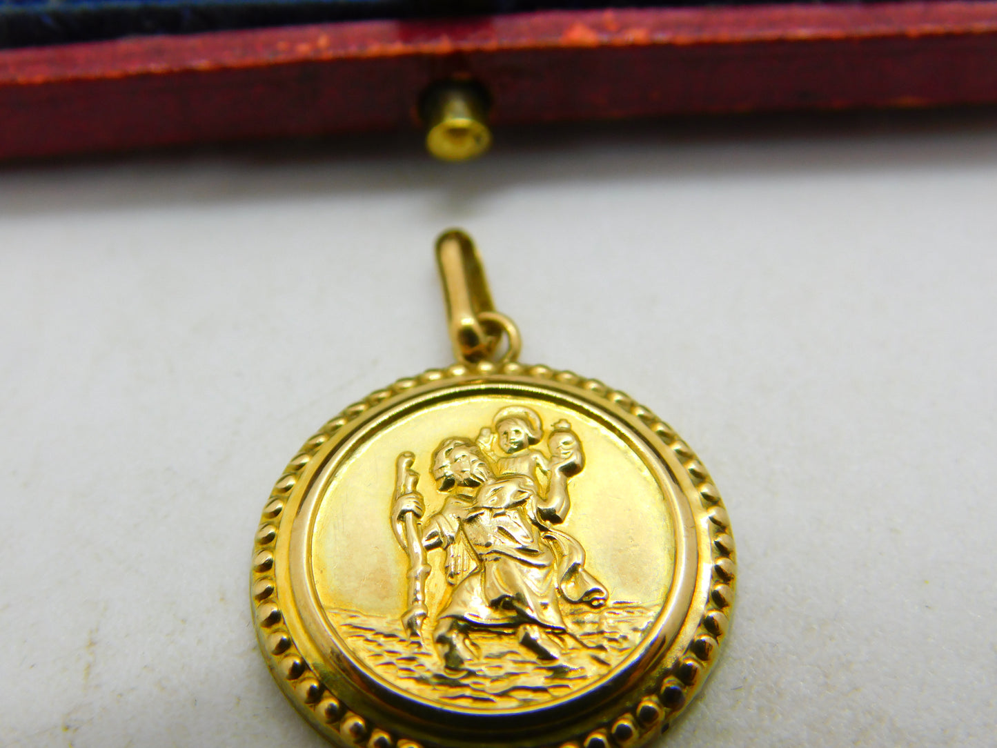 9ct Yellow Gold St Christopher Travel Charm or Pendant 1971 London Vintage