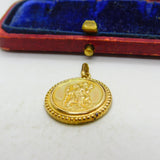 9ct Yellow Gold St Christopher Travel Charm or Pendant 1971 London Vintage