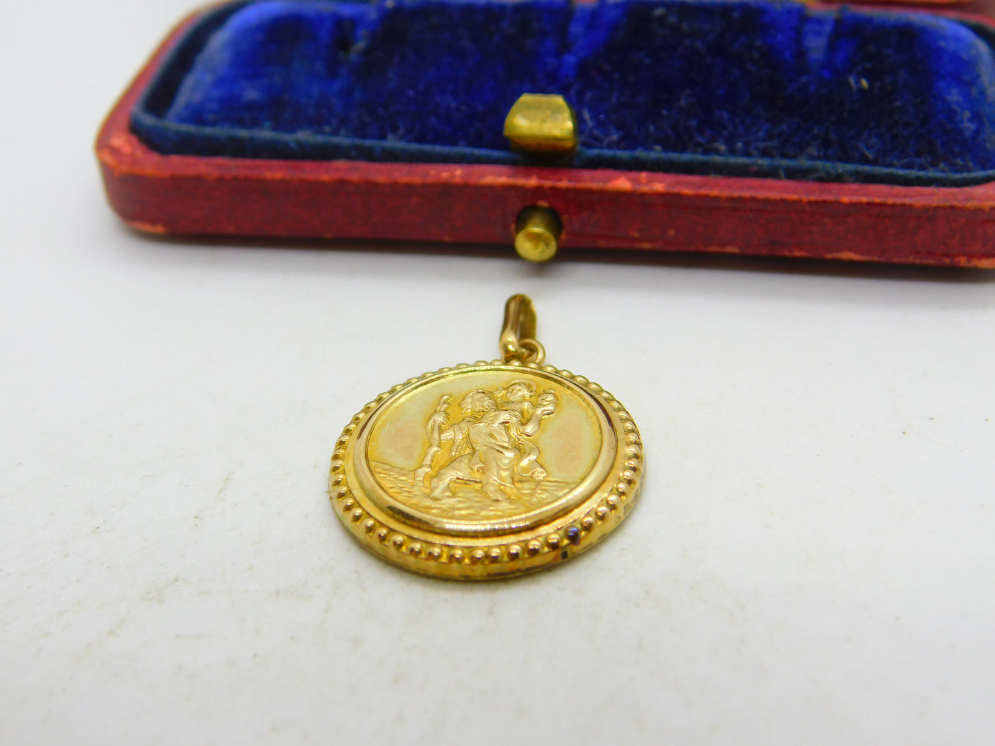 9ct Yellow Gold St Christopher Travel Charm or Pendant 1971 London Vintage