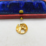 9ct Yellow Gold Good Luck Horse in the Horseshoe Charm 1961 London Vintage