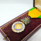 Boxed French 3rd Republic Médaille Militaire Antique c1915 WW1-era