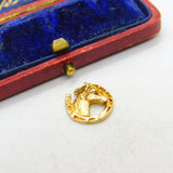 9ct Yellow Gold Good Luck Horse in the Horseshoe Charm 1961 London Vintage