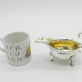 George II Sterling Silver Crested Sauce Boat Antique 1748 London