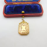 Forget Me Not Double Locket Chester 9ct Gold Pendant Antique Edwardian 1911