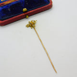 Edwardian 15ct Gold, Seed Pearl & Ruby Set Insect Bug Stick Pin c1910 Antique