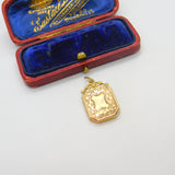 Forget Me Not Double Locket Chester 9ct Gold Pendant Antique Edwardian 1911