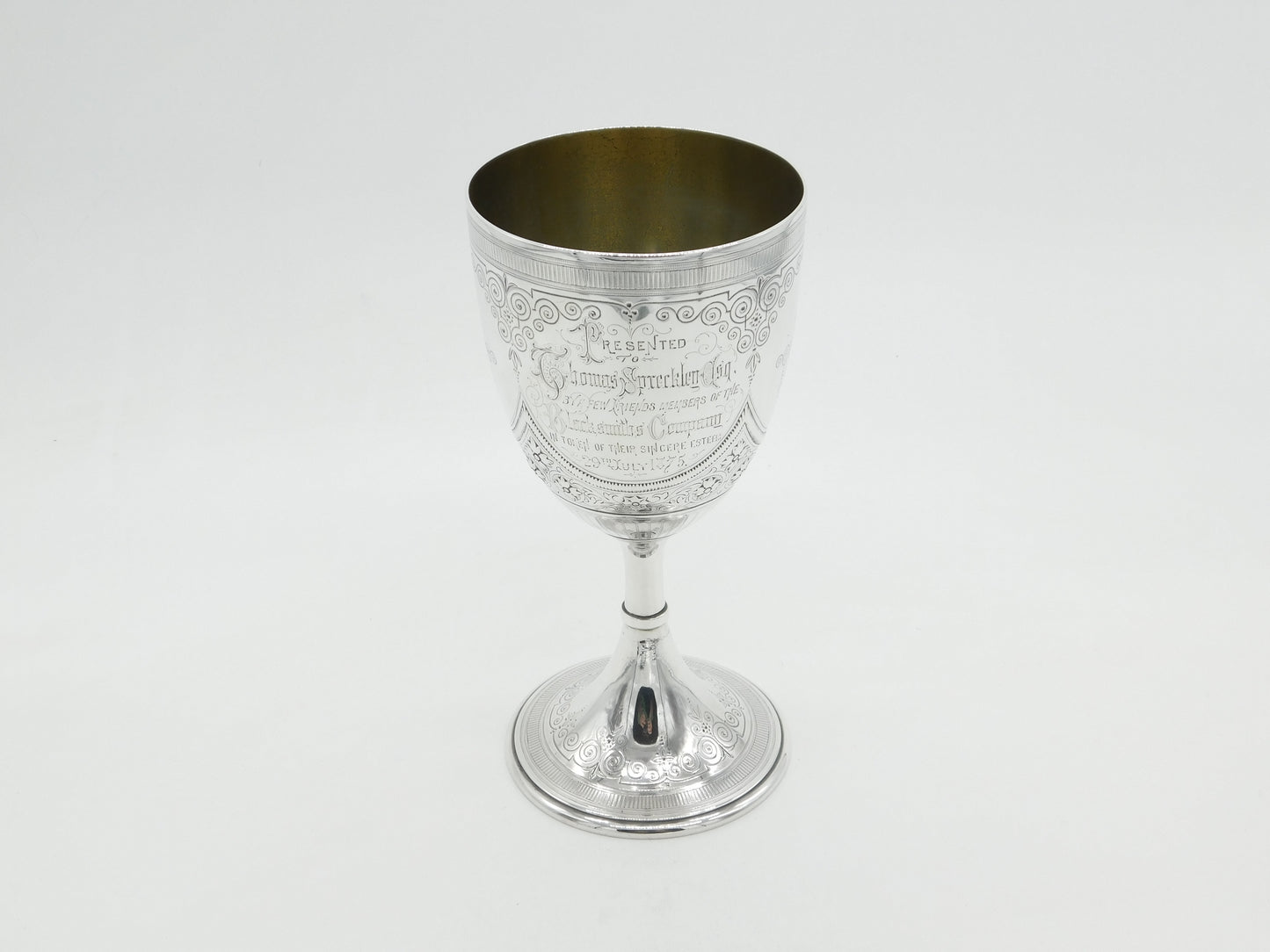 Large Victorian Sterling Silver Chalice Communion Cup 1875 London Antique