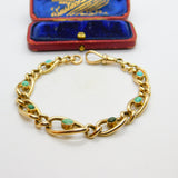 Victorian 9ct Rose Gold Graduating Cabochon Turquoise Bracelet c1890 Antique