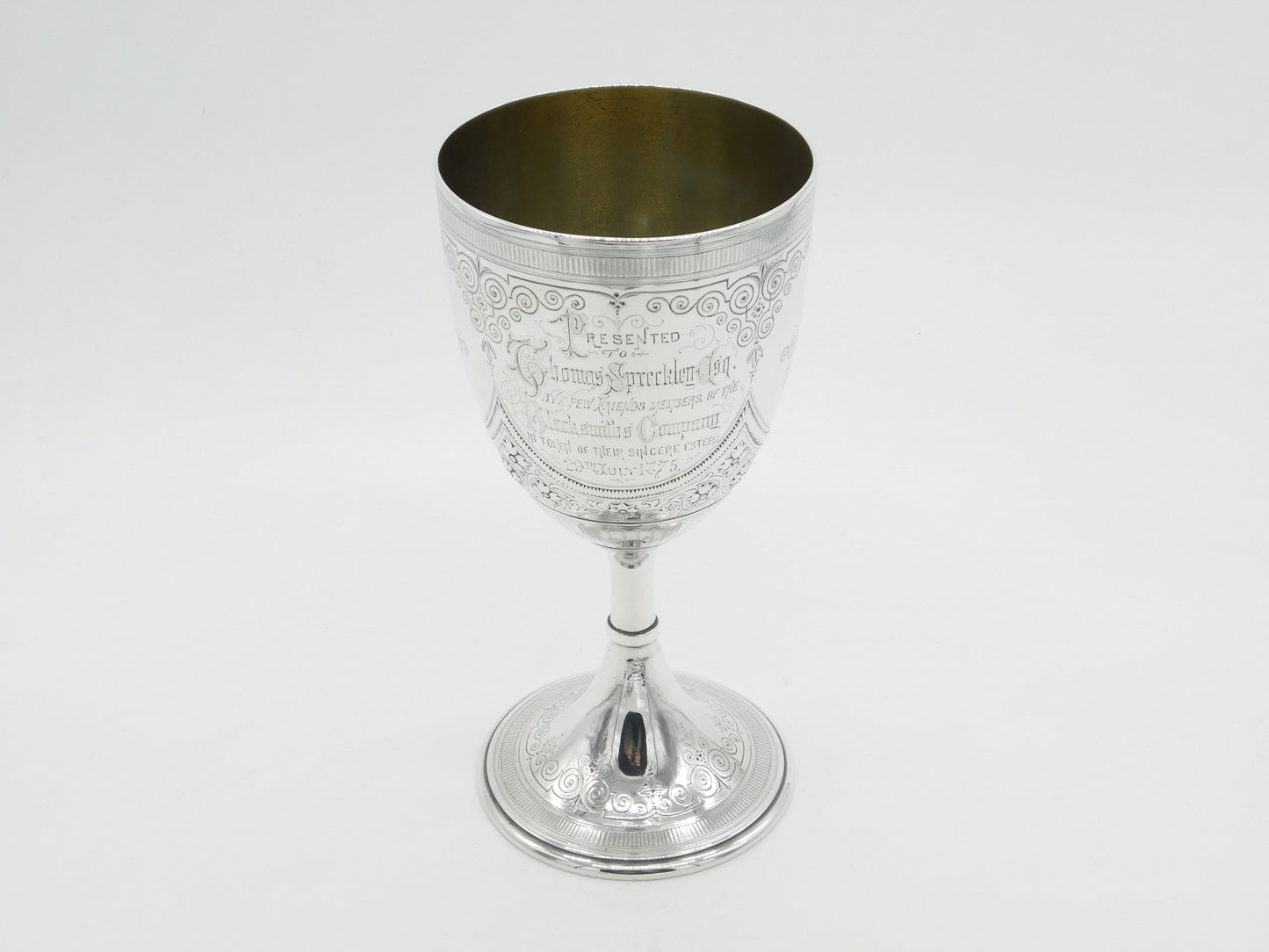 Large Victorian Sterling Silver Chalice Communion Cup 1875 London Antique