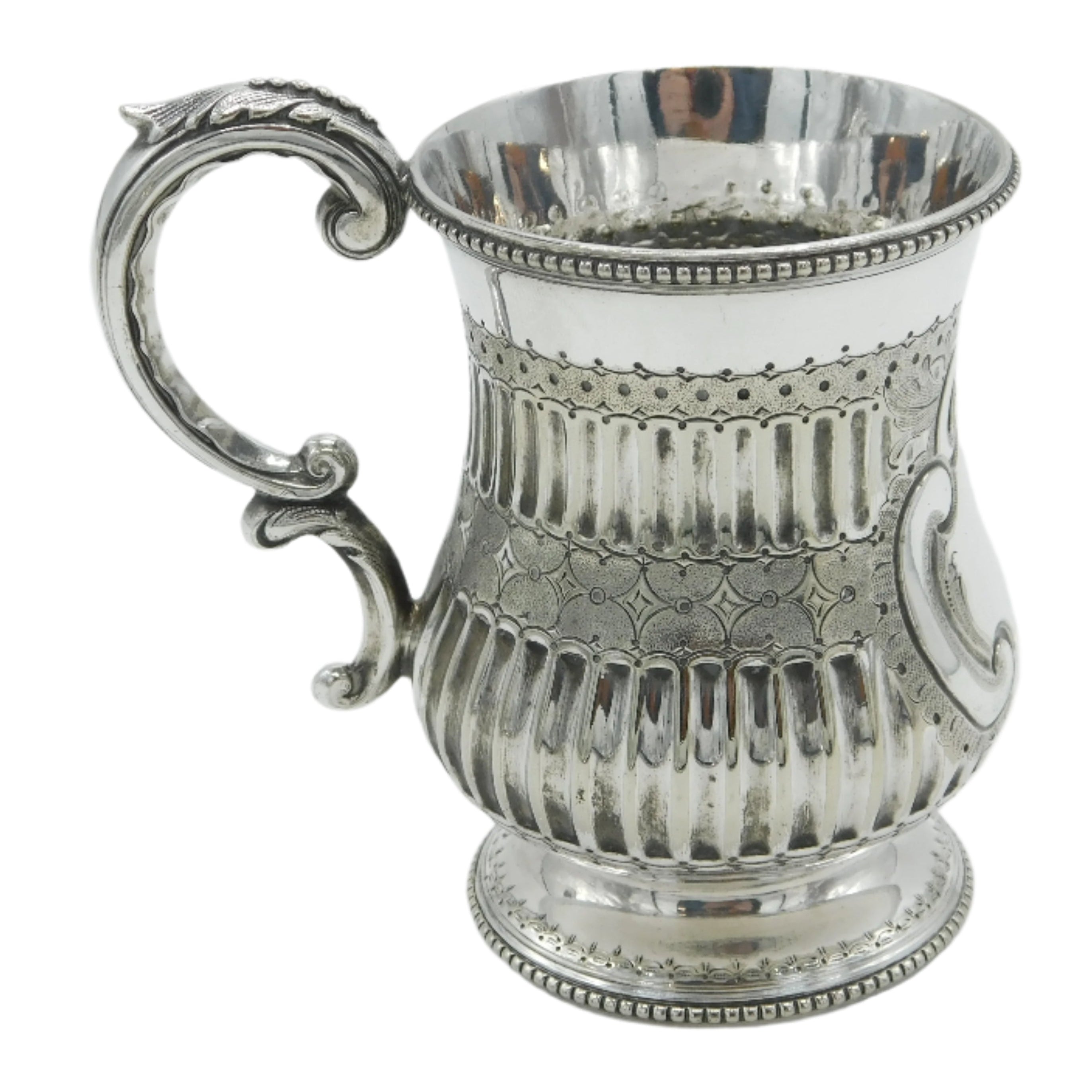 antique silver christening mug