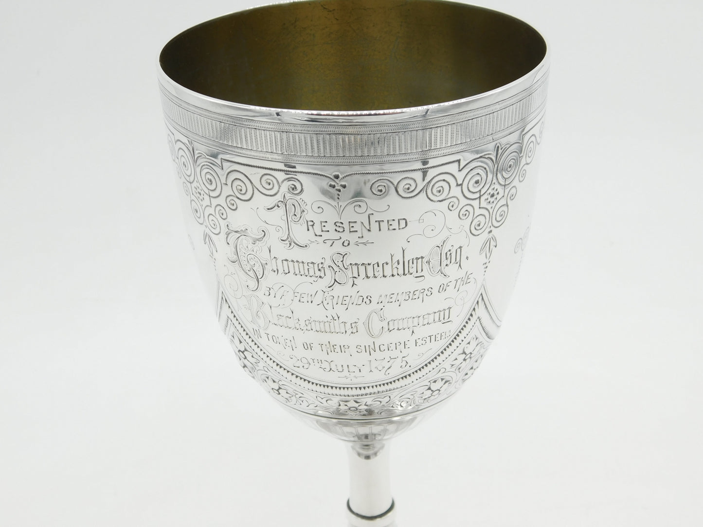 Large Victorian Sterling Silver Chalice Communion Cup 1875 London Antique