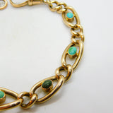 Victorian 9ct Rose Gold Graduating Cabochon Turquoise Bracelet c1890 Antique