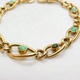 Victorian 9ct Rose Gold Graduating Cabochon Turquoise Bracelet c1890 Antique