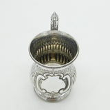 Victorian Silver Plated Floral Pattern Fluted Christening Mug Antique c1890