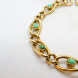 Victorian 9ct Rose Gold Graduating Cabochon Turquoise Bracelet c1890 Antique