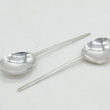 George III Pair of Sterling Silver Elizabethan Style Slip Top Spoons Antique London