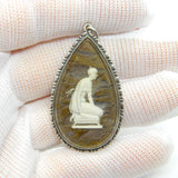 Sterling Silver Morpho Butterfly Ring Kneeling Aphrodite Drop Pendant Antique