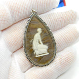 Sterling Silver Morpho Butterfly Ring Kneeling Aphrodite Drop Pendant Antique