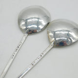 George III Pair of Sterling Silver Elizabethan Style Slip Top Spoons Antique London