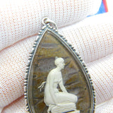 Sterling Silver Morpho Butterfly Ring Kneeling Aphrodite Drop Pendant Antique