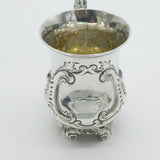 Victorian Sterling Silver Floral Pattern Christening Mug Antique 1862 London