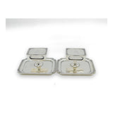 Pair of Sterling Silver Combination Match Box Holders & Ashtrays Antique 1931 Birmingham