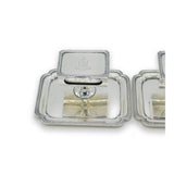Pair of Sterling Silver Combination Match Box Holders & Ashtrays Antique 1931 Birmingham