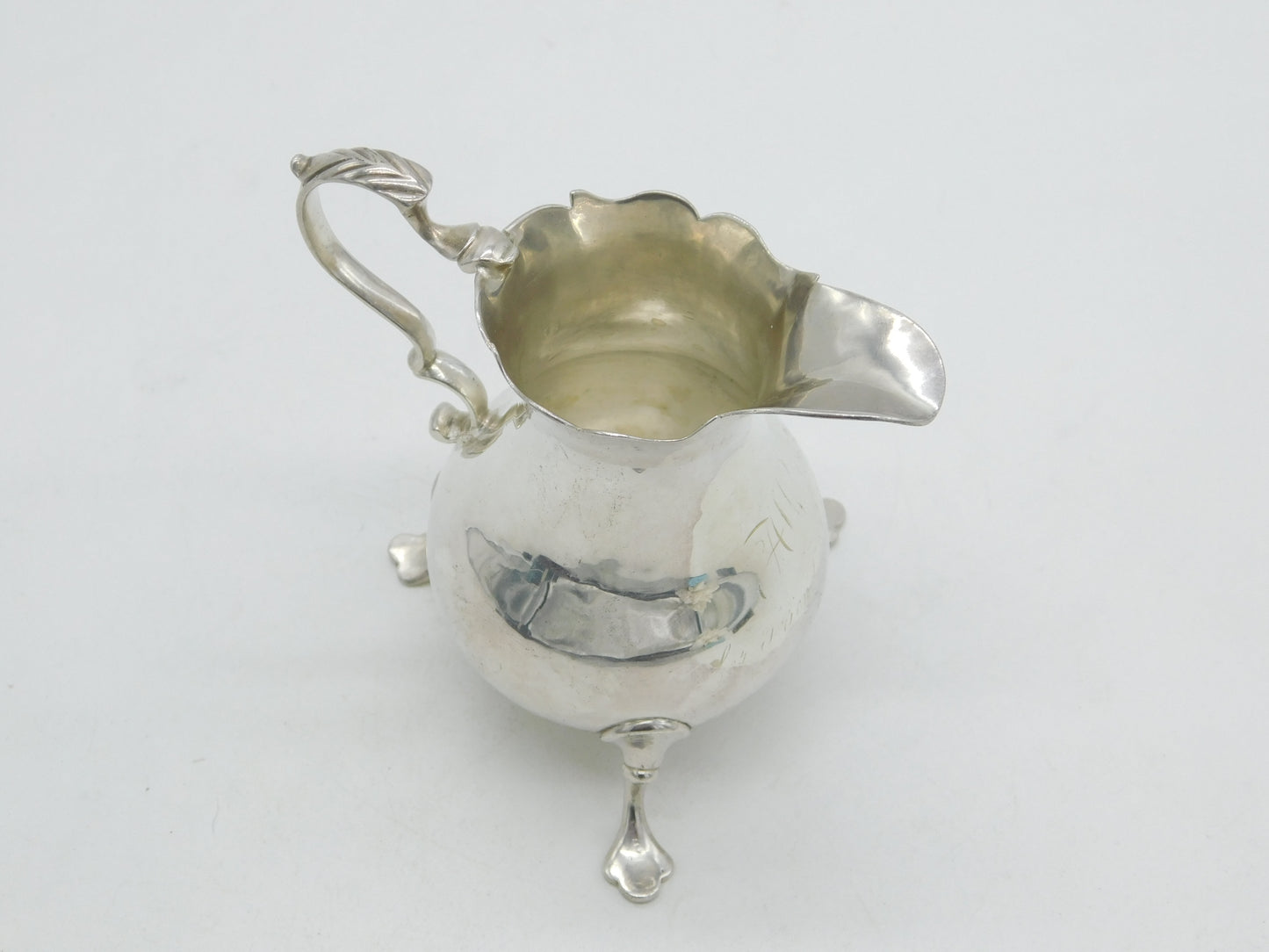 George III Sterling Silver Baluster Cream Jug Antique 1765 London