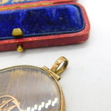 Large Victorian 9ct Gold Woven Hair Set Monogram Mourning Locket c1860 Antique
