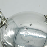 George II Pair Sterling Silver Blue Glass Lined Salt Cellars 1748 London Antique