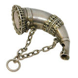 Sampson Mordan Victorian Sterling Silver Bugle Horn Vinaigrette Antique 1870 Victorian