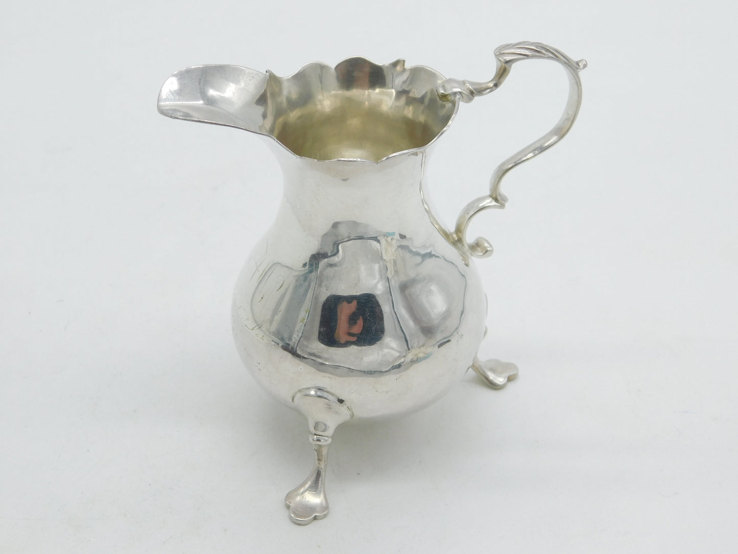 George III Sterling Silver Baluster Cream Jug Antique 1765 London