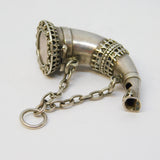 Sampson Mordan Victorian Sterling Silver Bugle Horn Vinaigrette Antique 1870 Victorian
