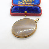 Large Victorian 9ct Gold Woven Hair Set Monogram Mourning Locket c1860 Antique
