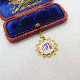 WW1-era 9ct Yellow Gold & Enamel British, French, Belgian Allied Pendant c1915