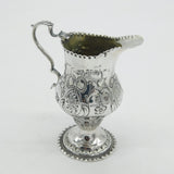 George III Sterling Silver Floral Pattern Pedestal Cream Jug Antique c1760