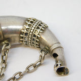 Sampson Mordan Victorian Sterling Silver Bugle Horn Vinaigrette Antique 1870 Victorian