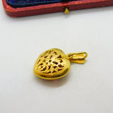 Victorian Indian 22ct Gold Heart Locket with Pave Set Natural Rubies c1880