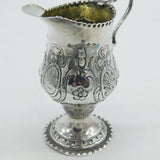 George III Sterling Silver Floral Pattern Pedestal Cream Jug Antique c1760